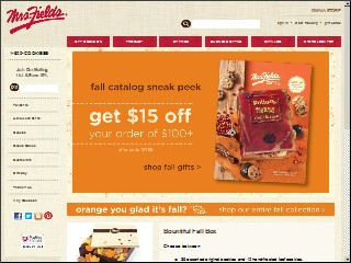 Web site www.mrsfields.com, Mrs Field's Original Cookies