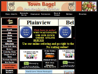 Web site www.townbagel.com, Town Bagel