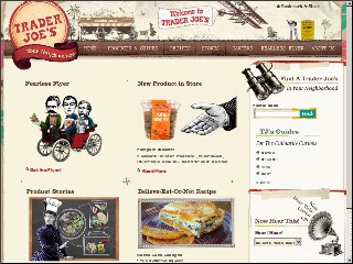 Web site www.traderjoes.com, Trader Joe's